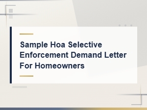 Sample Hoa Selective Enforcement Demand Letter